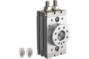 HNJPC MSQB 180-Degree Pneumatic Rotary Actuator Cylinder with Magnetic, Double-Acting Rack & Pinion Air Cylinder for Automation, Fixturing (MSQB-10A)