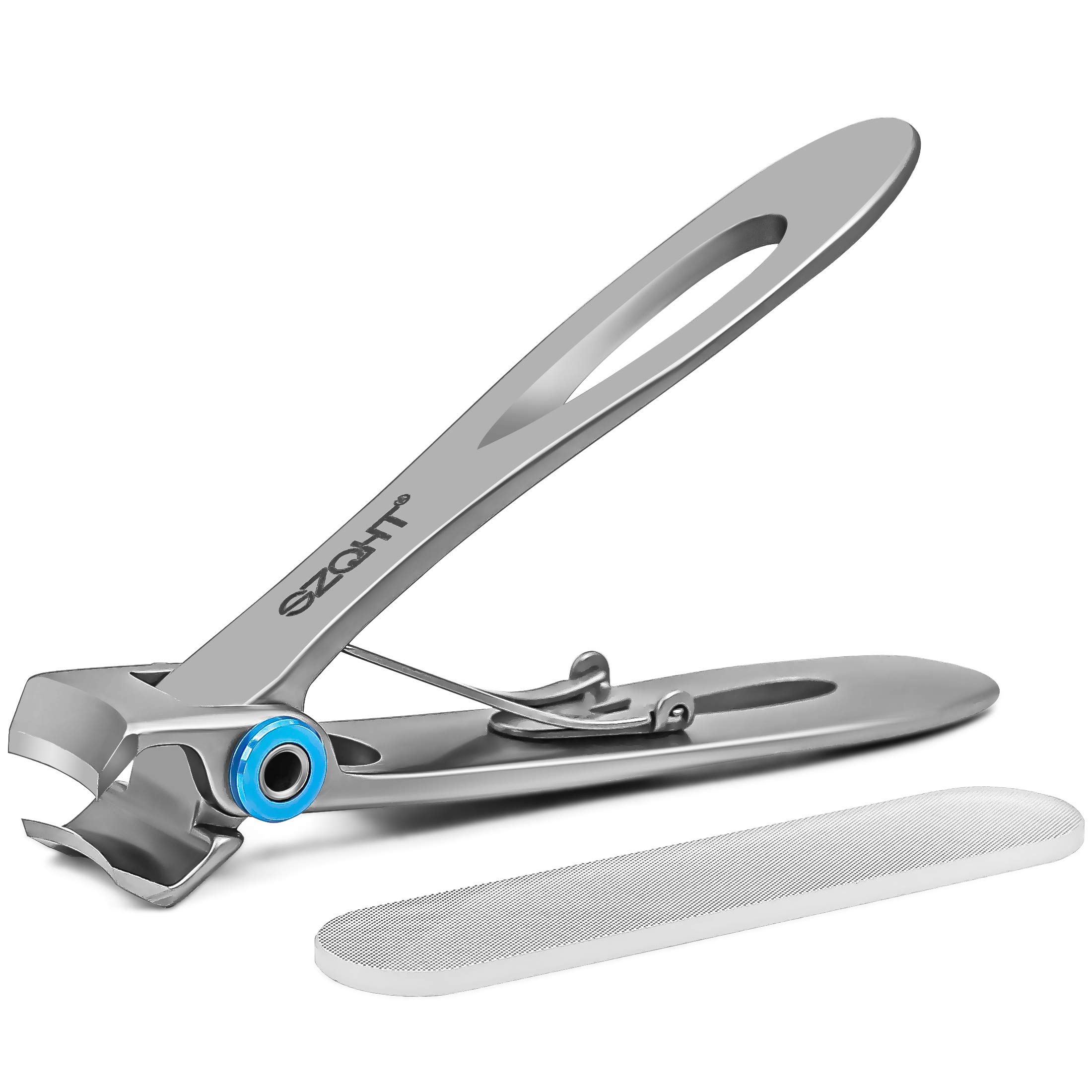 Nail Clippers for Thick Nails - Over 15mm Wide Jaw Opening,Heavy Duty Toenail Clippers for Thick Nails,Fingernail Clippers with Nail File Better for Elderly,Men,Nail Cutter(Silver)