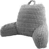 MIJIMO Reading Pillows for Bed Back Rest Pillow for Sitting up (Dark Grey) | Large size 21 inches tall，backrest pillow with arms，Designed for use when sitting up in bed or on the couch