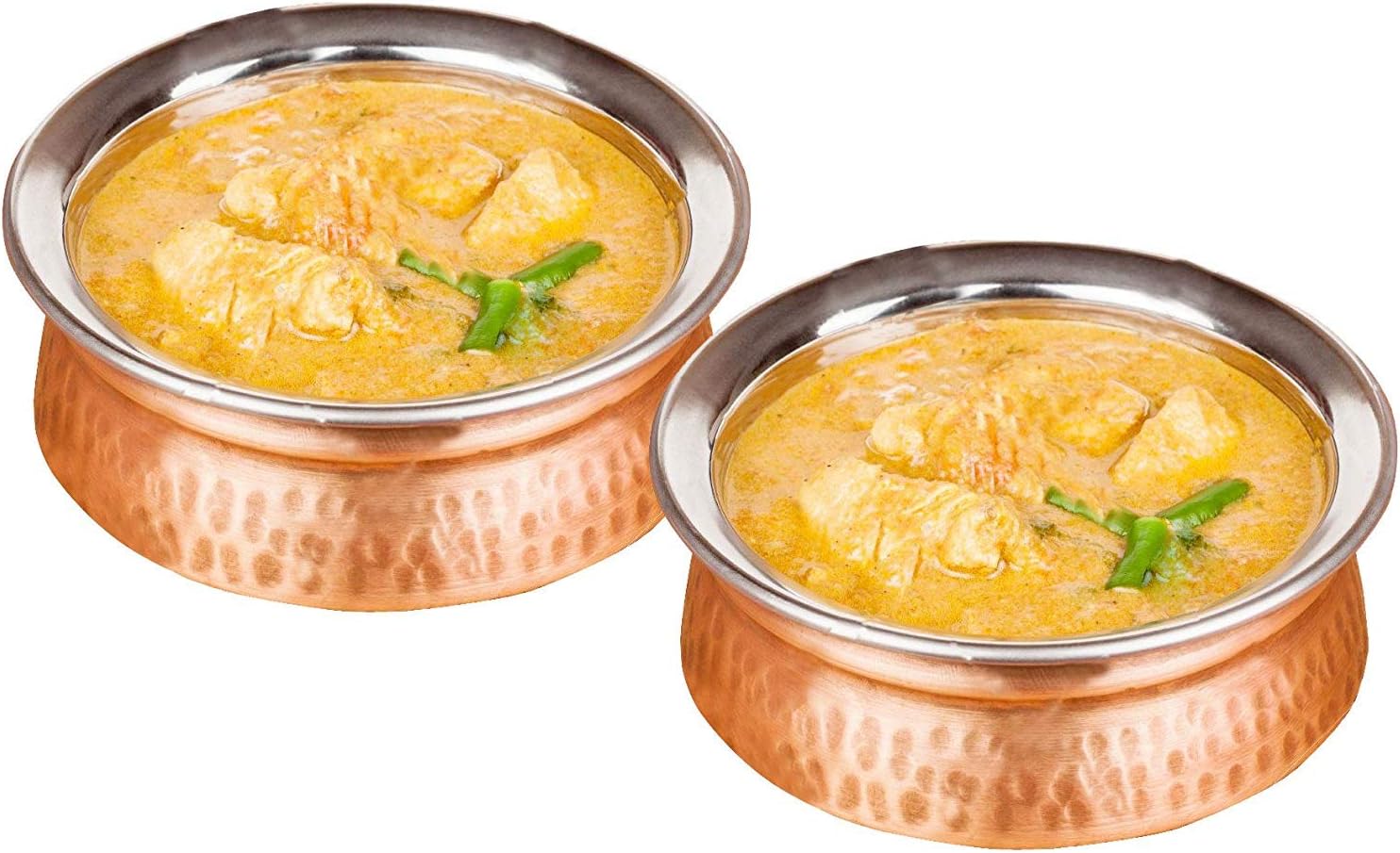 Rastogi Handicrafts Set of 2, Indian Tableware Vegetable Service Bowl for Indian Food, Diameter 6 Inches