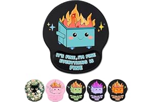 HANCYNIR Cute Funny Ergonomic Mouse Pad Wrist Support, Dumpster on Fire Gel Mouse Pads with Wrist Rest, Comfortable Pain Relief Mousepad with Non-Slip PU Base for Gaming Work Desk Accessories Office Decor