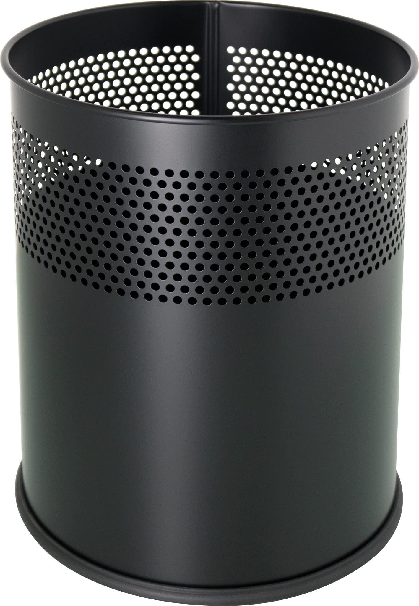 helit H2515795 – Metal Waste Paper Bin, 15 Litre, Black