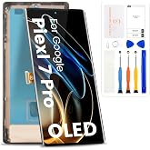 OLED for Google Pixel 7 Pro Screen Replacement,Black with Frame | for GP4BC GE2AE,LCD Display Touchscreen Assembly with Repair Kits,No Fingerprint Cable