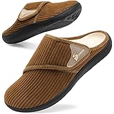 Spesoul Wide Womens Slippers Adjustable Diabetic Shoes Fuzzy Rubber Soles House Shoes Indoor Outdoor Slippers for Home Bedroom Swollen Edema Feet