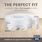 CUQOO White Silicone Seal Strip 10M 33ft Door Window Weatherproof Draft Stopper view 5