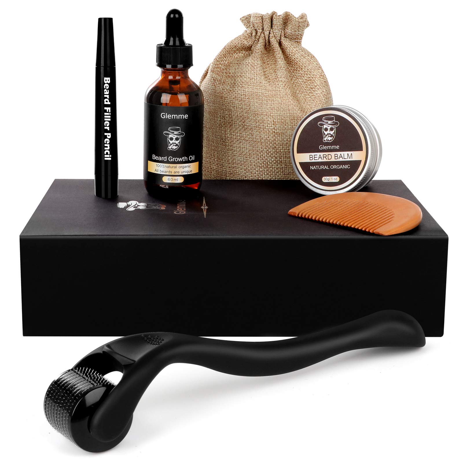 beard growth kit beard derma roller  beard growth serum oil  beard balm