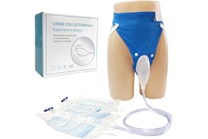 DWCHECK Wearable Urine Collection Bag External Catheter for Women, Reusable Portable Silicone Urinal with 1000ml and 2000ml Urine Catheter Bags,Blue