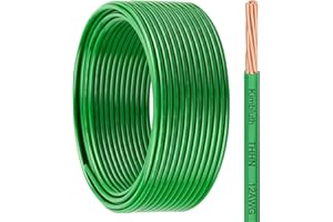 KIMBLUTH THHN Wire 12 Gauge 50 FT Stranded Copper Wire, 12 AWG Copper Wire Rated up to 600V Building Wire Nylon Jacket for Residential, CNC, Ground, Industrial (12 Gauge, Green)