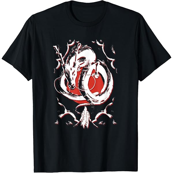 Maglietta Unisex Con Stamapa Giapponese Tatuaggio Drago Artistico - Grigio Sportivo Taglie Forti Fino A 5XL