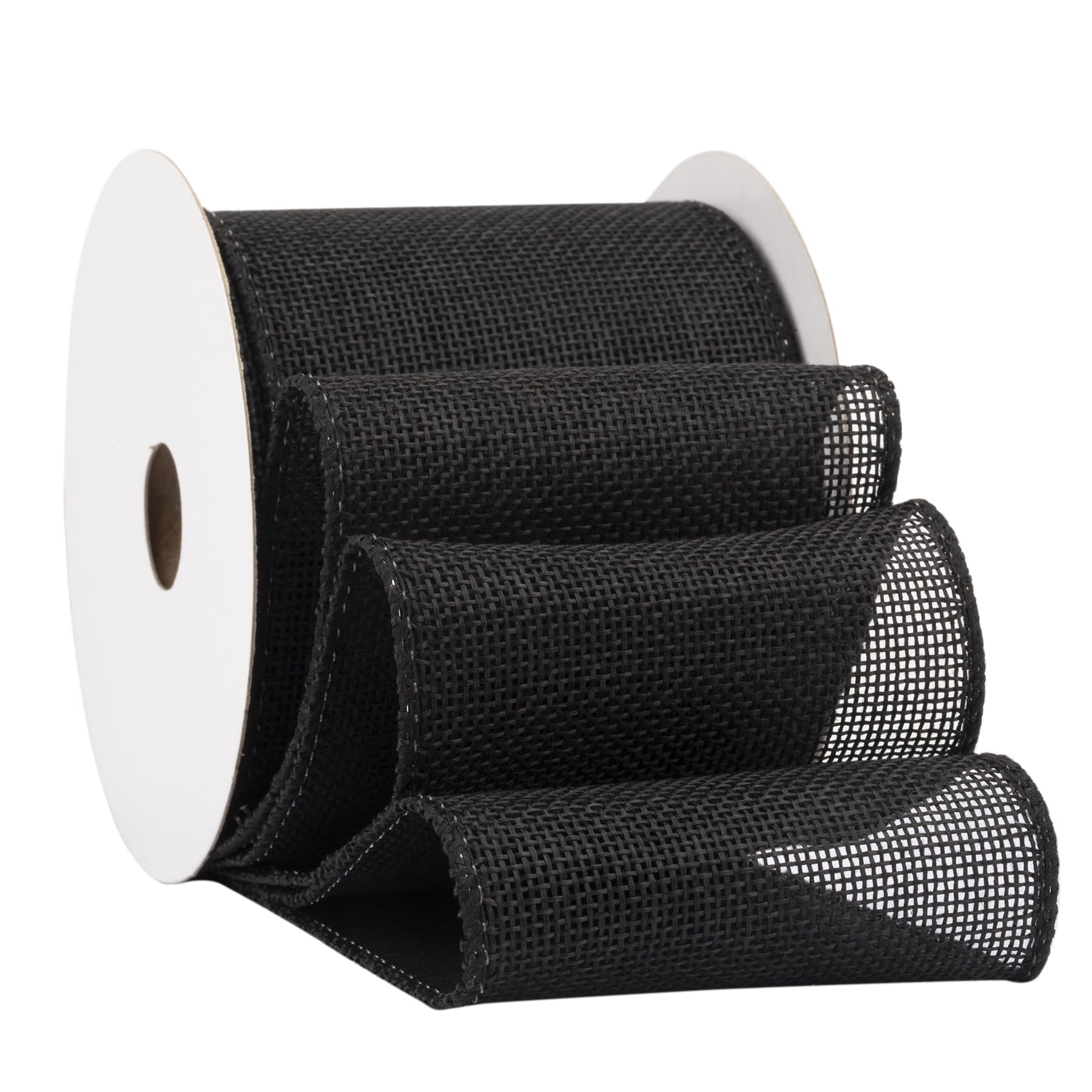 Fondersy 9-Meter Black Burlap Ribbon Wired Burlap Ribbon - 75mm Width for Gift Wrapping, Floral Arrangements, Wreath Making, and Christmas Decor
