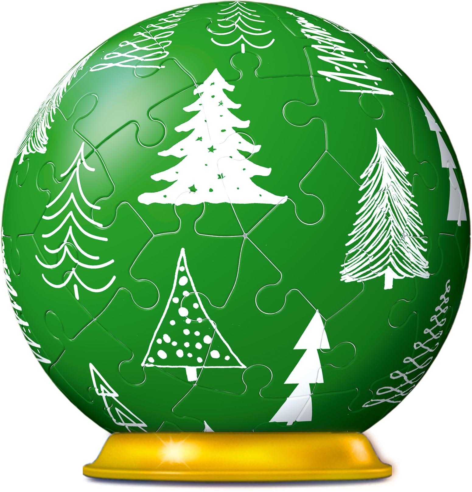 Ravensburger Green Christmas Tree Bauble Decoration 3D Jigsaw Puzzle Ball for Kids Age 6 Years Up - 54 Pieces - No Glue Required
