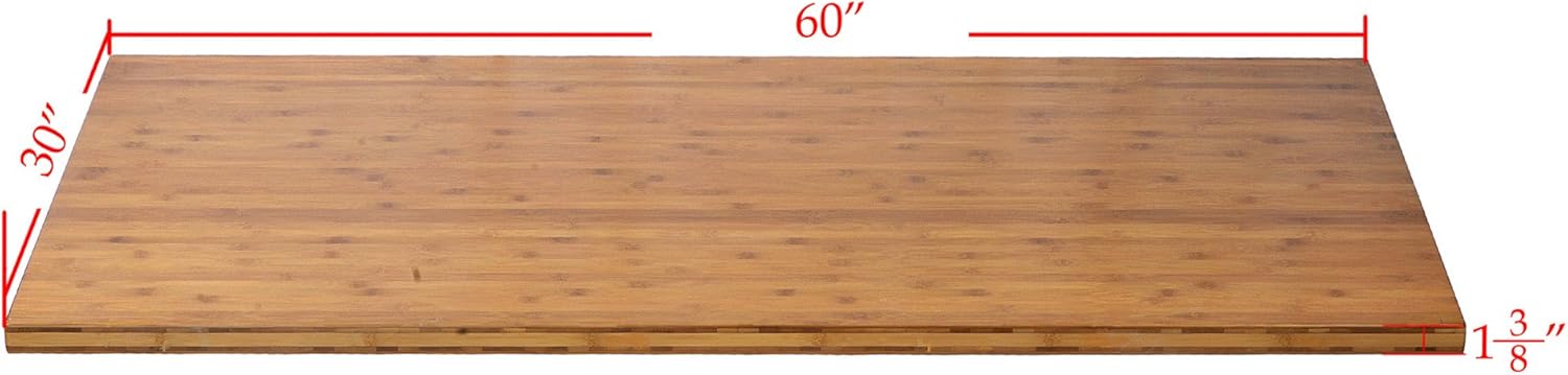 Home Soft Things Boonliving Eco-Friendly Natural Bamboo Tabletop, Parallel Pressure, 30" x 60" x 1.375"