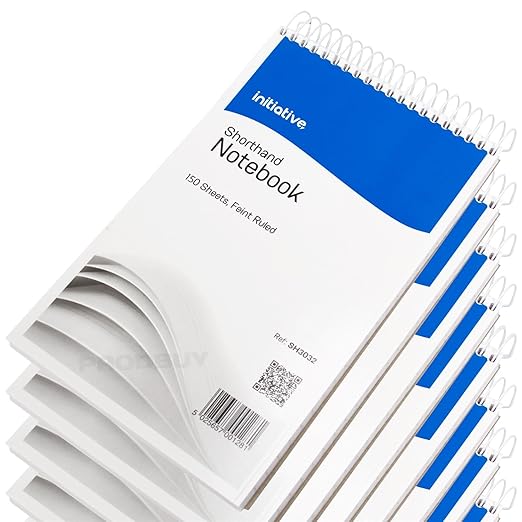 [Pack of 10] Spiral Bound Shorthand Notebooks with 300 Lined Pages