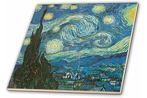 3dRose Starry Night by Van Gogh Vintage - Ceramic Tile, 12" (ct_164649_4)