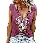 Sxkayxr Tank Tops for Women 2025 Country Concert Outfits for Women Cute Summer Sleeveless Tops Graphic Tees T Shirts