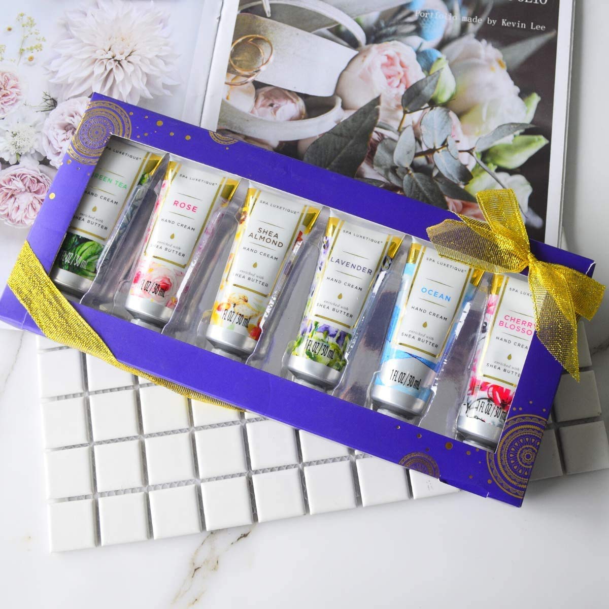 Spa Luxetique Hand Cream Gift Set, Shea Butter Hand Cream for Dry Hands, Travel Moisturizing Hand Lotion with Natural Aloe and Vitamin E for Dry Skin, Best Gift Set for Women. Pack of 6, 1.0 oz Tube. : Beauty