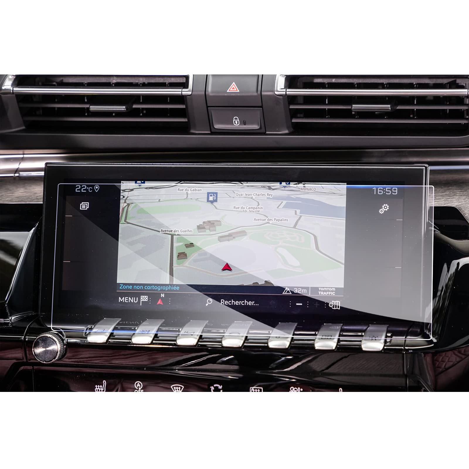 GAFAT Compatible with Peugeot 508 SW GT Line 2019-2024 2025 10" Navigation Screen Protector, 10 inch Tempered Glass Protective Film for Peugeot 508 GPS Touchscreen, Shockproof, 9H Scratch Resistant