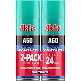 Akfix A60 Electrical Contact Cleaner Spray (2x12 oz.) - Contact Cleaner Electronics, Dry Cleaner for Flux and Other Surface Contaminants, Safe for Circuit Boards &amp; Electronics | 12 oz. 2 Pack