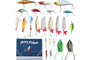 NSXC Fishing Advent Calendar 2024, Advent Calendar Fishing Christmas Countdown for Fisher Adult Men Teen Boys - 2024 Xmas Surprise Gift