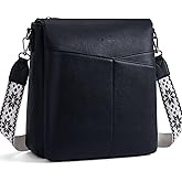 POIUGOYA Leather Crossbody Bags for Women,Medium Dual Main Pockets Crossbody Purse,Lightweight Shoulder Bag for Travel/Work