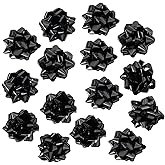 CHOIEO 15 Pcs Gift Bows Assortment, Decor for Christmas, Birthdays, Weddings, Holiday Embellishments, Presents, Wrapping Paper, Anniversaries, Baby Showers, Bridal Showers, Hanukkah (Black)