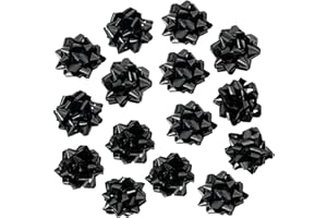 CHOIEO 15 Pcs Gift Bows Assortment, Decor for Christmas, Birthdays, Weddings, Holiday Embellishments, Presents, Wrapping Paper, Anniversaries, Baby Showers, Bridal Showers, Hanukkah (Black)