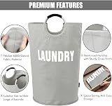 DOKEHOM 160L XXL Collapsible Laundry Hamper Grey 20x31in 51x79cm view 6