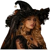 Vintage Gothic Witch Wizard Hat for Women Halloween Costume Party Accessory | Witch Hats for Women with Bow Lolita Magic Wizard Hat for Adult Halloween Costume Novelty Cosplay Party Accessories