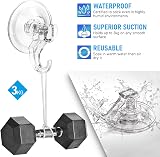 Quntis Suction Hooks 4 Pack 3kg Vacuum Shower Hangers Transparent view 2