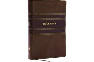 NKJV Personal Size Large Print Bible with 43,000 Cross References, Brown Leathersoft, Red Letter, Comfort Print