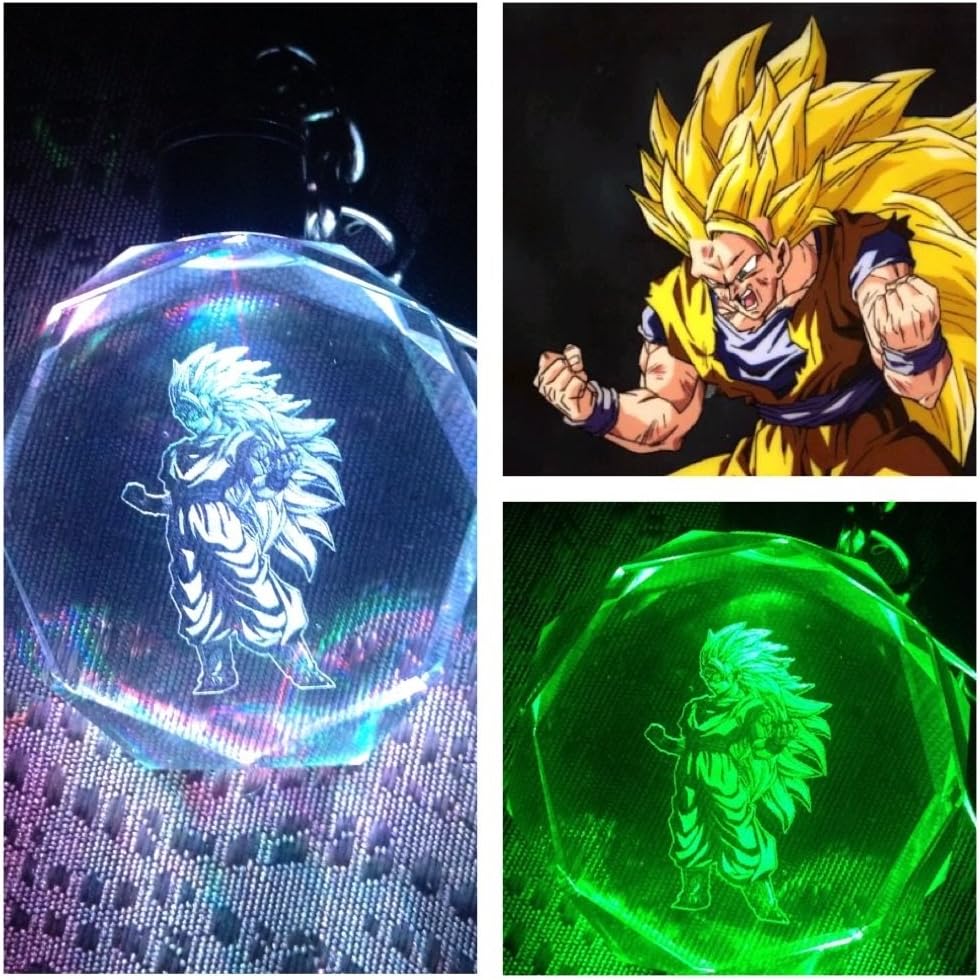 Design #3 Dragon Ball Z Crystal Led KeyChain 7 Colors Changing Cycle