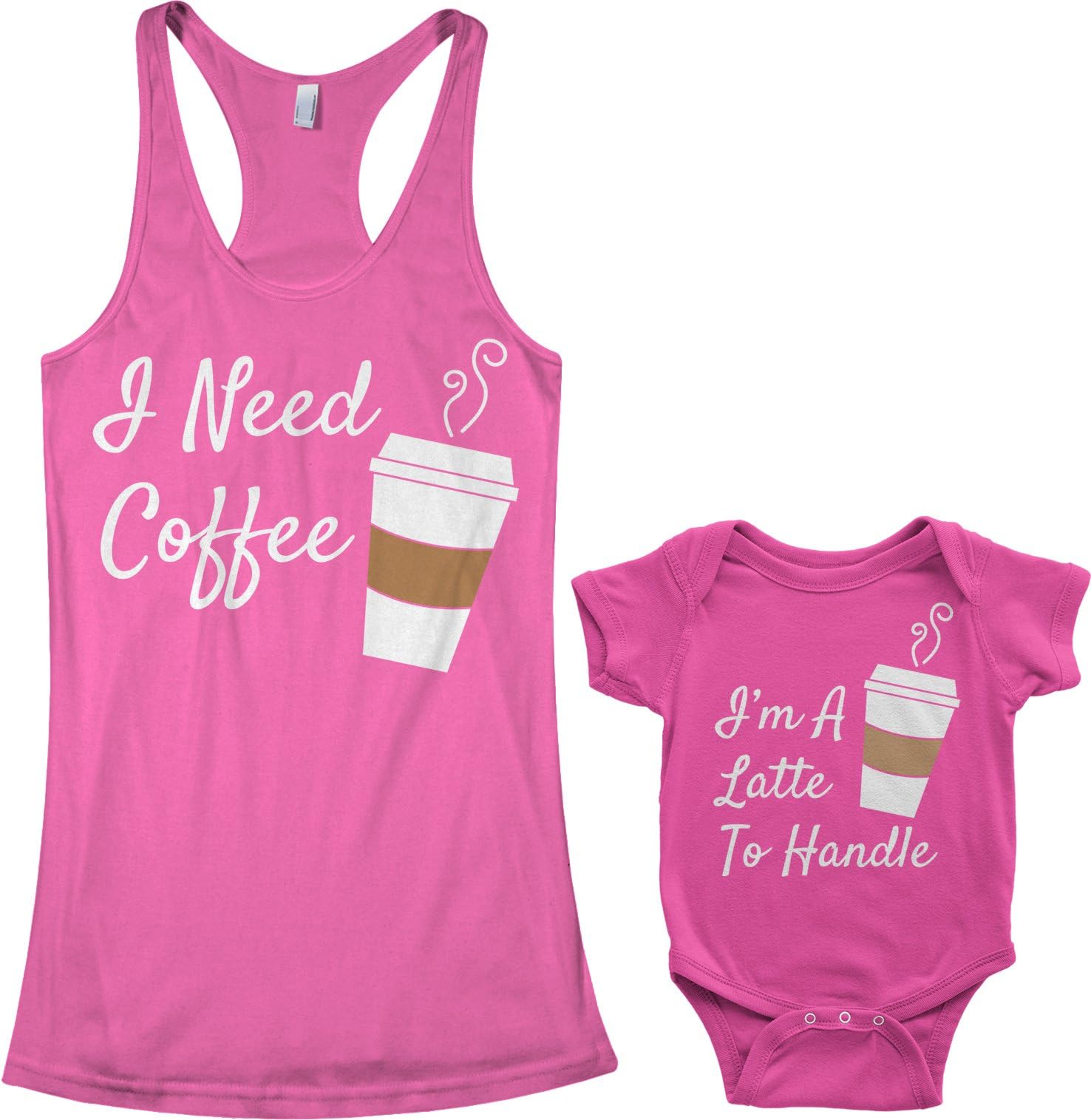 Threadrock Coffee & Latte Infant Bodysuit & Women's Racerback Tank Set