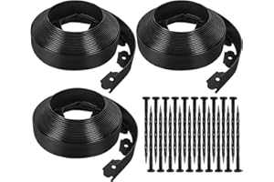 KIMKUSIA 100 Ft No Dig Garden Landscape Edging Borders 2.5 Inch Tall Flower Bed Lawn Edging Black Plastic Yard Grass Border Paver Edging for Landscaping