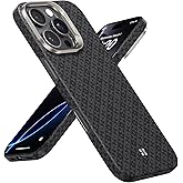 BENKS for iPhone 16 Pro Case, Compatible with Magsafe, ArmorAir ArmorGrid Ultra Slim & Lightweight Minimalist Case Built with Dupont Kevlar Aramid Fiber, Obsidian Black