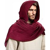 Ultrafun Medieval Renaissance Shawl Scarf Cape Men Women Multifunctional Hooded Cowl Halloween Cosplay Costume Accessories