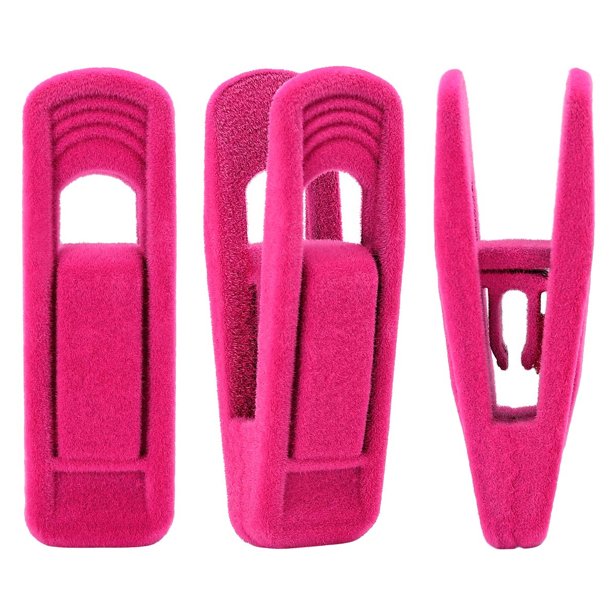 Trgowaul Hot Pink Velvet Hangers Clips, 20 pc Pants Hangers Velvet Clips, Strong Finger Clips Perfect for Thin Velvet Hangers
