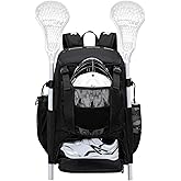 KAVIGOR Lacrosse Bag 65L, Extra Large Lacrosse Gear Backpack with Multi-Pocket Design, Helmet Holder & Ventilated Shoe Compartment