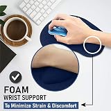 New Horrizon Mouse Mat Black Anti-Slip Gel Foam Wrist Support Blue Regular view 4