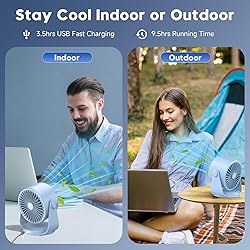 YOSHENMO Desk Fan, Turbo Table Fan for