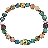 Plumiss Boho Bead Bracelet for Women, Handmade Natural Stone Gold Silver Beaded Colorful Bracelets Trendy Jewelry Gifts for Lover, Mom, Friends