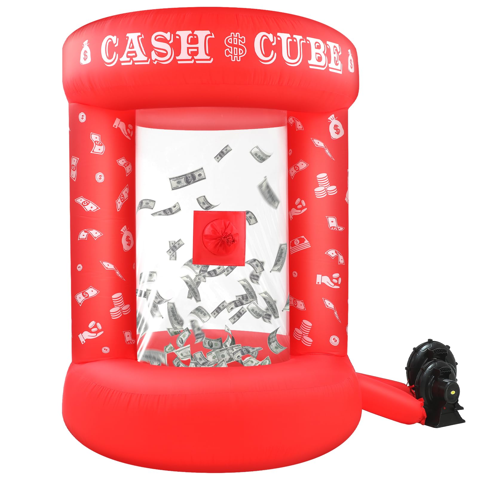 Photo 1 of Silipull 5 FT Inflatable Cash Cube Booth Inflatable Money Machine Booth Inflatable Cash Cube Machine Inflatable Money Grab Machine for Adults Game Activity Events (No Blower Included)
