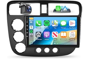 [8Core4+64G] Car Stereo for Honda Civic 2001-2005 9”IPS Touch ScreenWireless Carplay Android Auto with Qualcomm,BT5.1,DSP Hi-