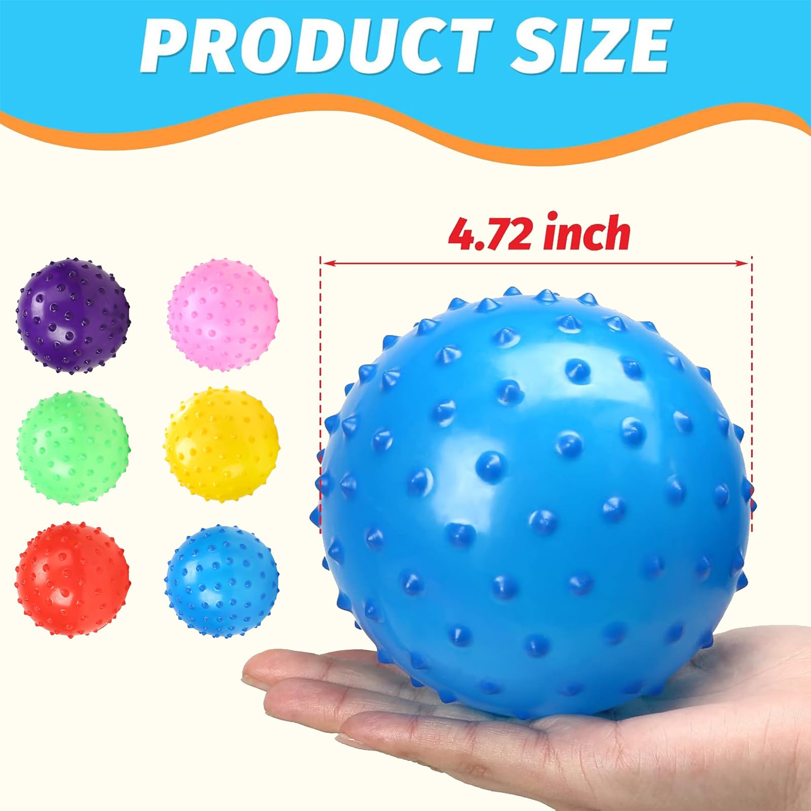 LOVEINUSA 12 Pack Bouncy Ball Knobby Massage Ball, 5