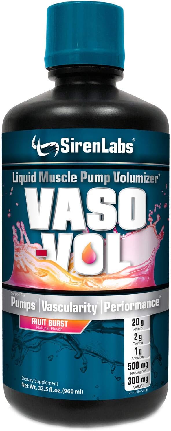 Siren Labs VasoVOL Liquid Muscle Pump Volumizer. Support for Pumps/Vascularity
