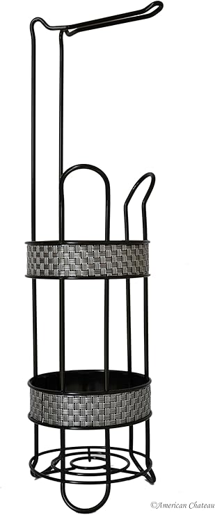 Amazon Com American Chateau Basket Silver Weave Floor Black Metal