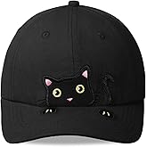 Girls Criss Cross Ponytail Baseball Hat Embroidered Cat Hats for Girl Adjustable Cotton Baseball Cap for Kids Age 3-8