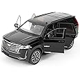 WAKAKAC Toy Car Compatible for 1:24 Escalade SUV Model Car, Alloy Pull Back Diecast Collectible Car with Sounds＆Lights for Kids Boys Girls and Adults, Gift Black