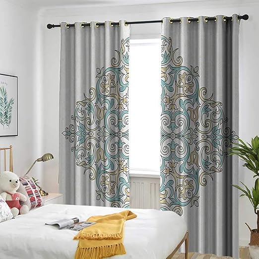 Amazon Com One1love Traditional House Decor Sliding Door Curtain