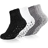 Revosoxs Fuzzy Grip Socks for Women Men,Thick Warm Slipper Cozy Fluffy Non Slip Ankle Valentines Fuzzy socks With Grips.