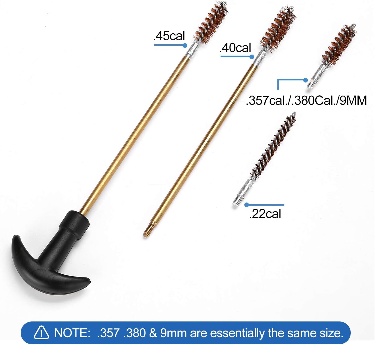 ProCase Universal Handgun Cleaning Kit for .22 .357 .38, 9mm .40 .45 Caliber Pistol, Zippered Compact Case with Brass Brush, Jag, Slotted Tip, Cleaning Pick, Cleaning Rod and Cleaning Patches –Black: Computers & Accessories